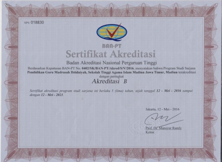 Akreditasi STAI Madiun